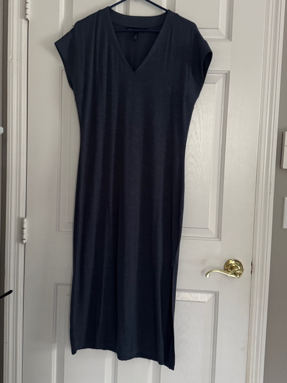 WHBM V-Neck Slate Blue Midi Dress